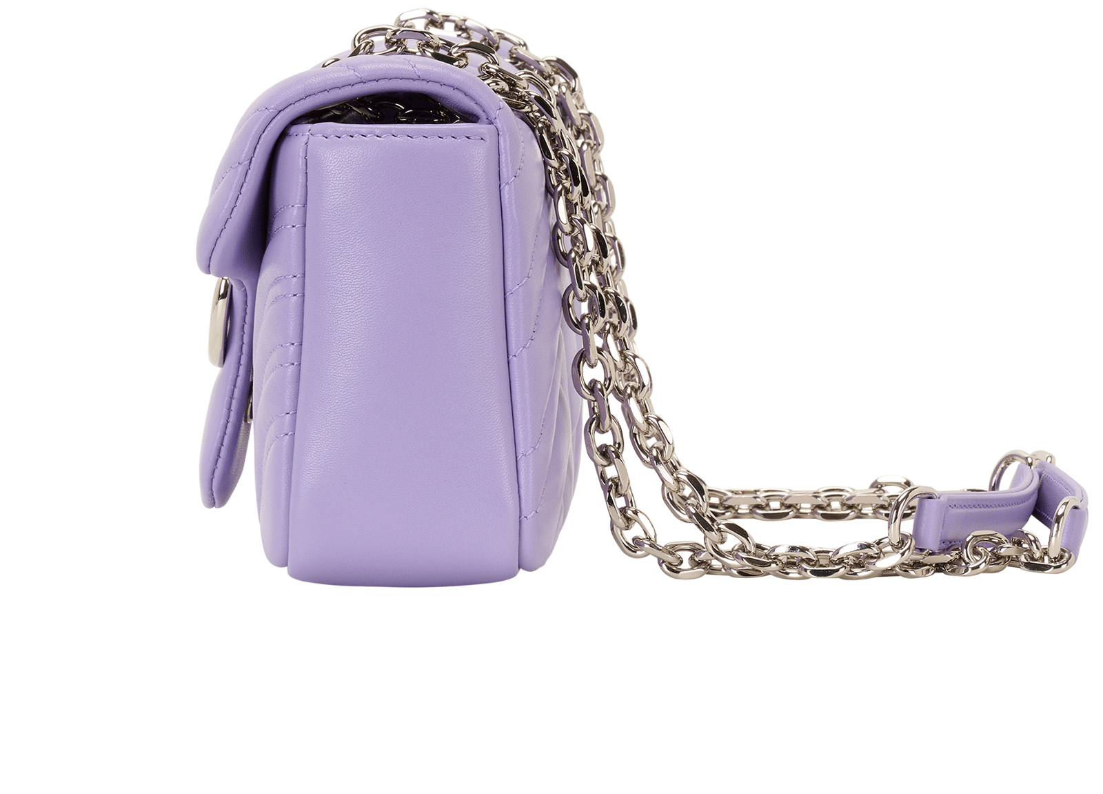 Small GG Marmont Shoulder Bag, &pound;995, Handbags, Purple, Leather, Bottom view